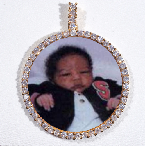 LARGE 3D CIRCLE CUSTOM PICTURE PENDANT