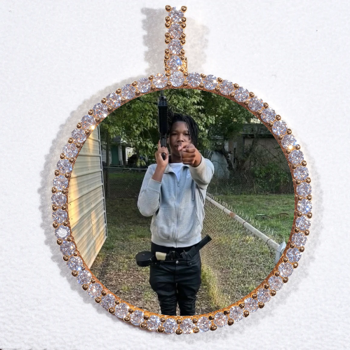 LARGE 3D CIRCLE CUSTOM PICTURE PENDANT