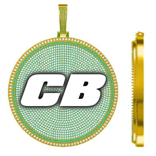 CUSTOM LETTER NECKLACE 3D BIG DISC