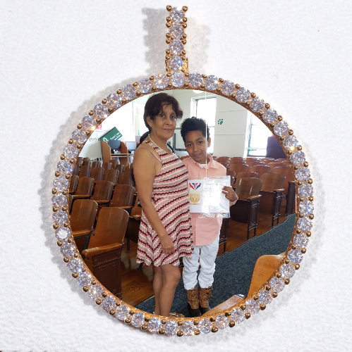 LARGE 3D CIRCLE CUSTOM PICTURE PENDANT