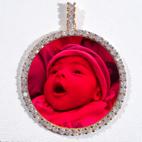 LARGE 3D CIRCLE CUSTOM PICTURE PENDANT