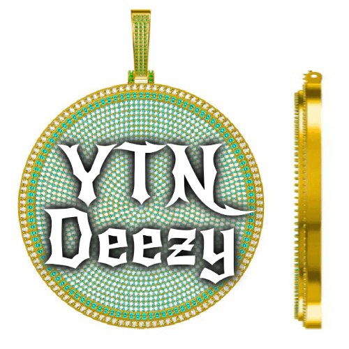 CUSTOM LETTER NECKLACE 3D BIG DISC