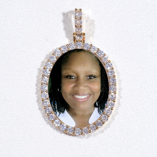 3D Oval Custom Picture Pendant