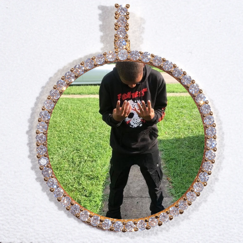 LARGE 3D CIRCLE CUSTOM PICTURE PENDANT