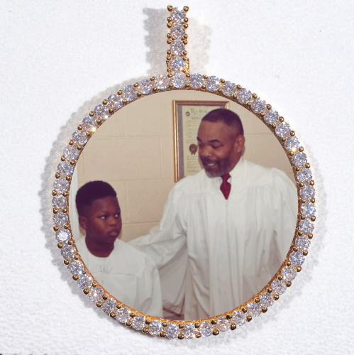 LARGE 3D CIRCLE CUSTOM PICTURE PENDANT