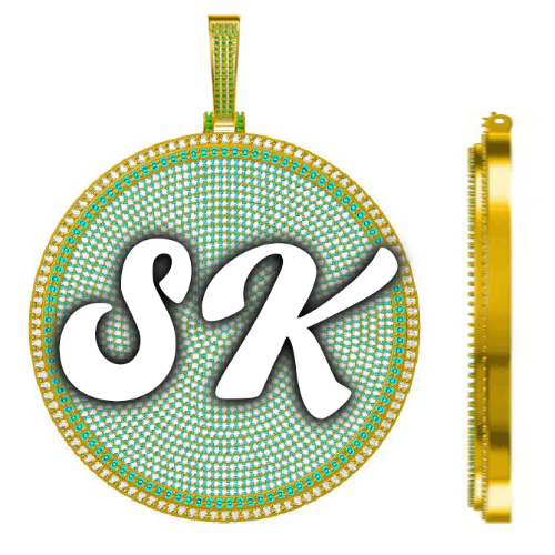 CUSTOM LETTER NECKLACE 3D BIG DISC