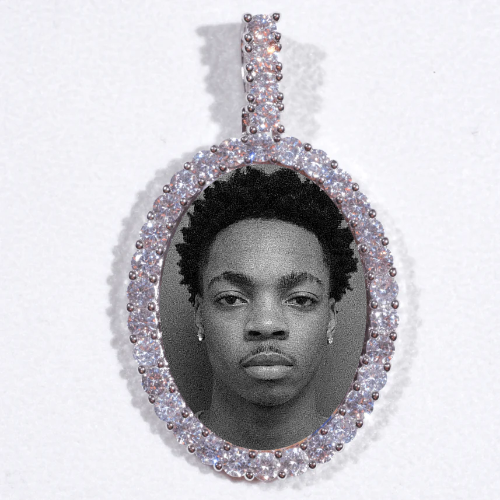 Large 3D Oval Custom Picture Pendant