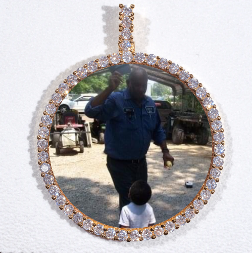 LARGE 3D CIRCLE CUSTOM PICTURE PENDANT