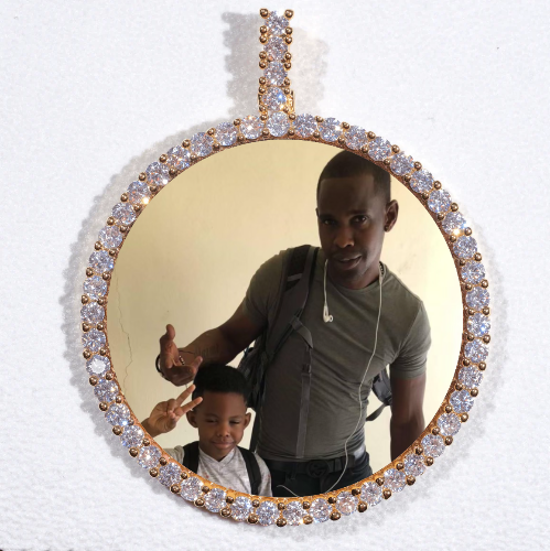 LARGE 3D CIRCLE CUSTOM PICTURE PENDANT