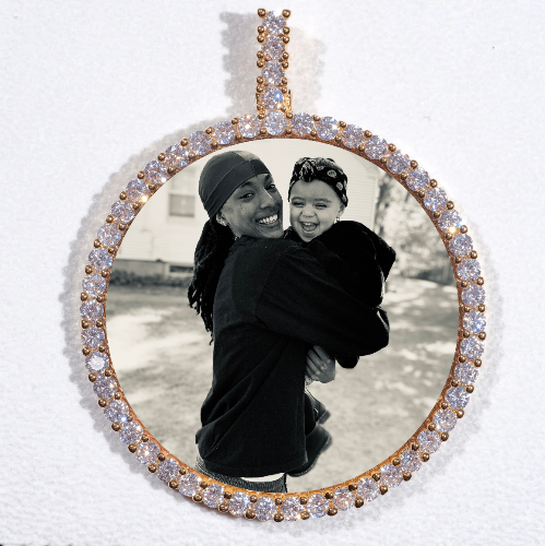 LARGE 3D CIRCLE CUSTOM PICTURE PENDANT