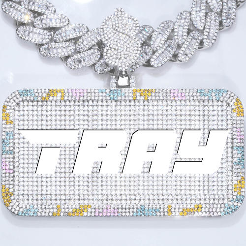 CUSTOM LETTER NECKLACE 3D COLORFUL SQUARE