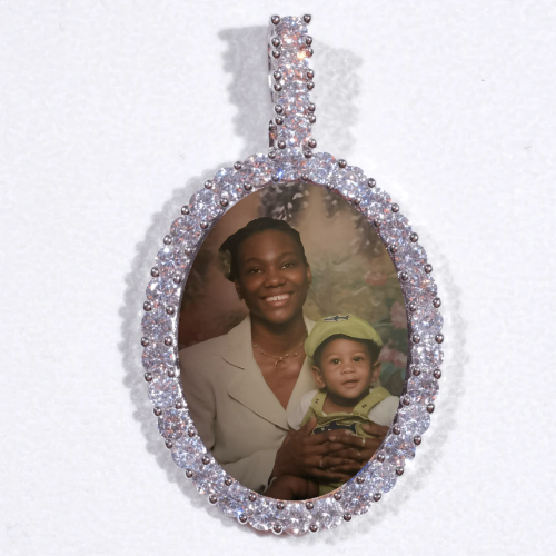 Large 3D Oval Custom Picture Pendant