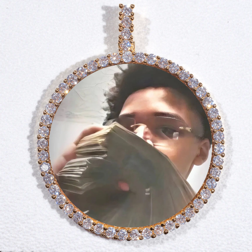 LARGE 3D CIRCLE CUSTOM PICTURE PENDANT