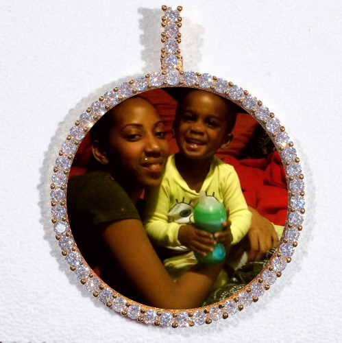 LARGE 3D CIRCLE CUSTOM PICTURE PENDANT