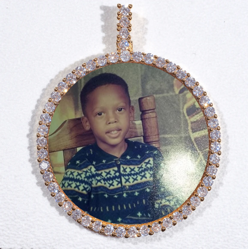 LARGE 3D CIRCLE CUSTOM PICTURE PENDANT