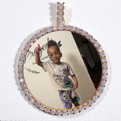 LARGE 3D CIRCLE CUSTOM PICTURE PENDANT