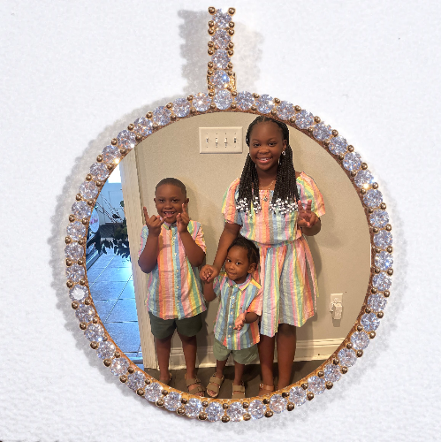 LARGE 3D CIRCLE CUSTOM PICTURE PENDANT
