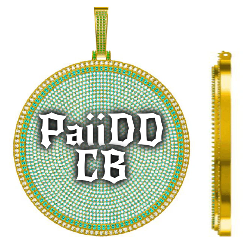 CUSTOM LETTER NECKLACE 3D BIG DISC