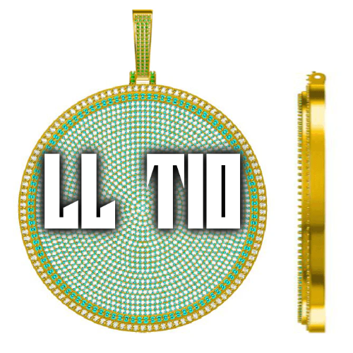 CUSTOM LETTER NECKLACE 3D BIG DISC