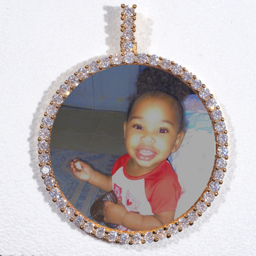 LARGE 3D CIRCLE CUSTOM PICTURE PENDANT