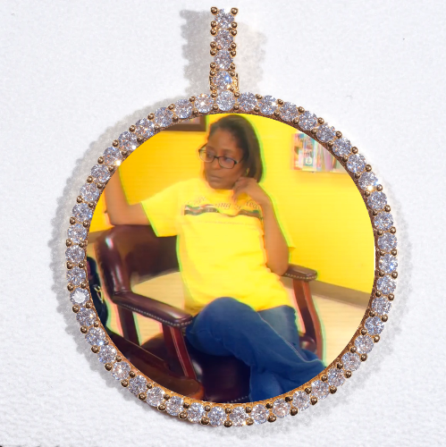 LARGE 3D CIRCLE CUSTOM PICTURE PENDANT