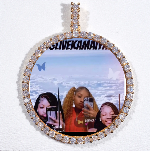 LARGE 3D CIRCLE CUSTOM PICTURE PENDANT