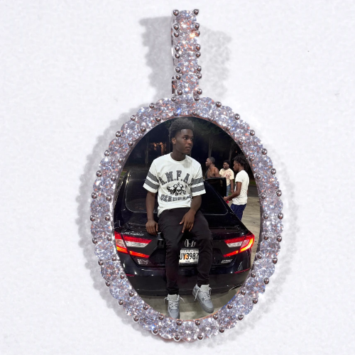 Large 3D Oval Custom Picture Pendant