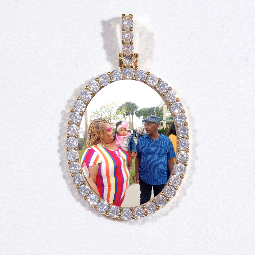 3D Oval Custom Picture Pendant