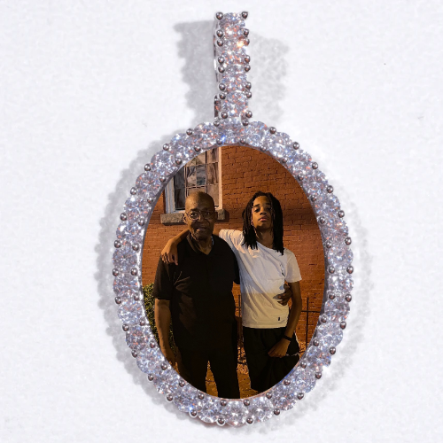 Large 3D Oval Custom Picture Pendant