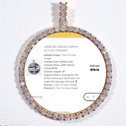 LARGE 3D CIRCLE CUSTOM PICTURE PENDANT