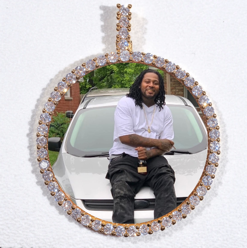 LARGE 3D CIRCLE CUSTOM PICTURE PENDANT