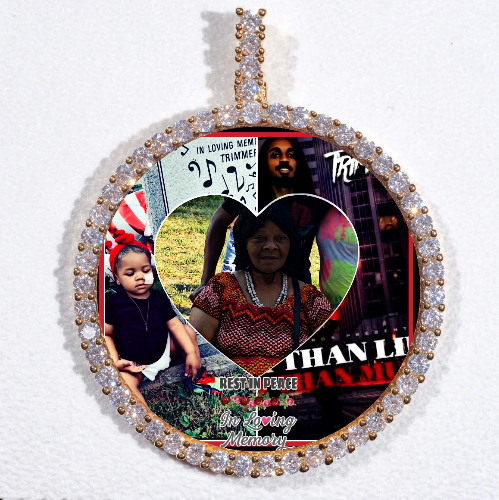 LARGE 3D CIRCLE CUSTOM PICTURE PENDANT