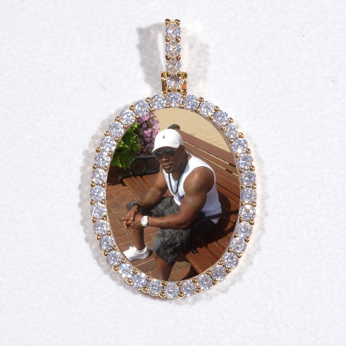 3D Oval Custom Picture Pendant