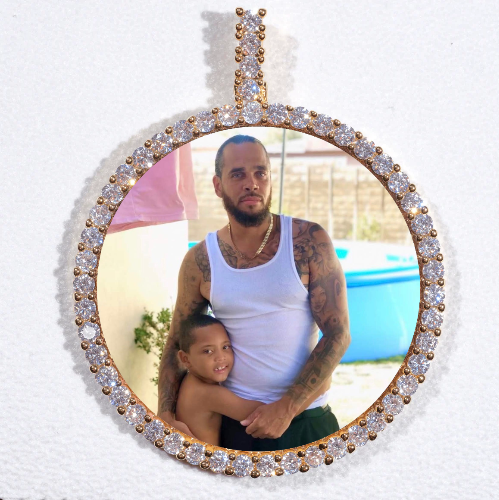 LARGE 3D CIRCLE CUSTOM PICTURE PENDANT