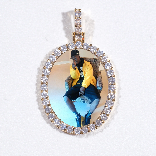 3D Oval Custom Picture Pendant