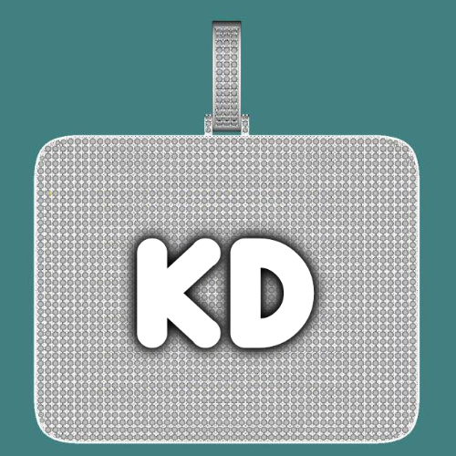 CUSTOM LETTER NECKLACE 3D BIG SQUARE