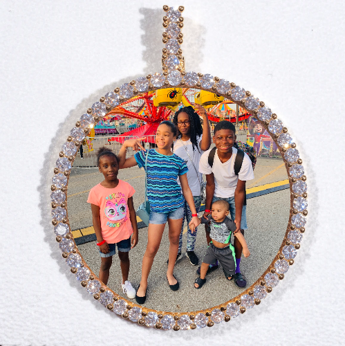 LARGE 3D CIRCLE CUSTOM PICTURE PENDANT
