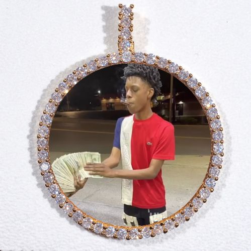 LARGE 3D CIRCLE CUSTOM PICTURE PENDANT