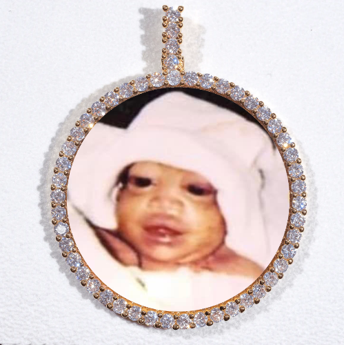 LARGE 3D CIRCLE CUSTOM PICTURE PENDANT