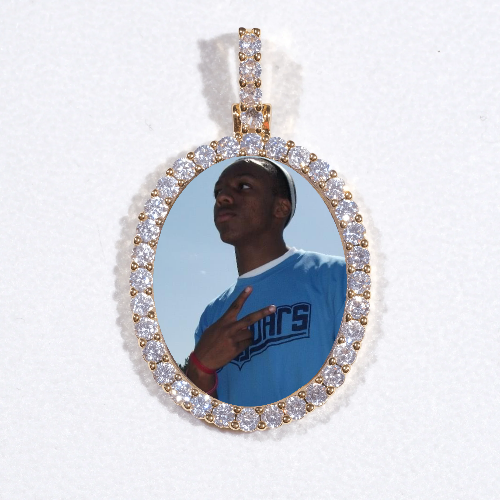 3D Oval Custom Picture Pendant