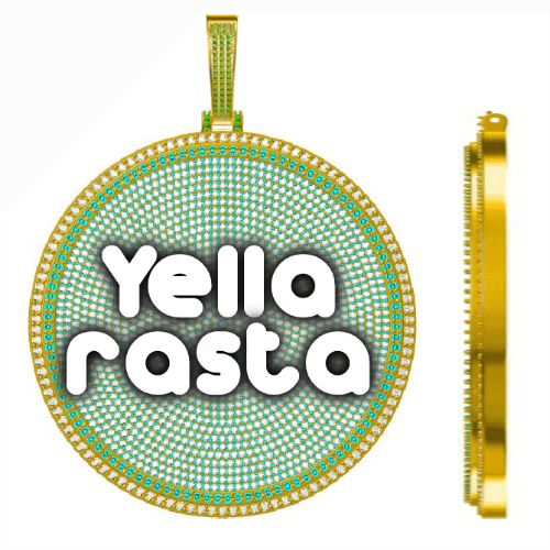 CUSTOM LETTER NECKLACE 3D BIG DISC