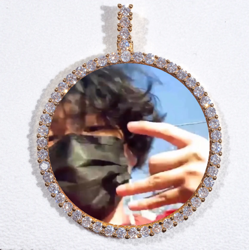 LARGE 3D CIRCLE CUSTOM PICTURE PENDANT