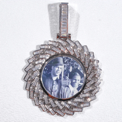 Large 3D Baguette Custom Picture Pendant