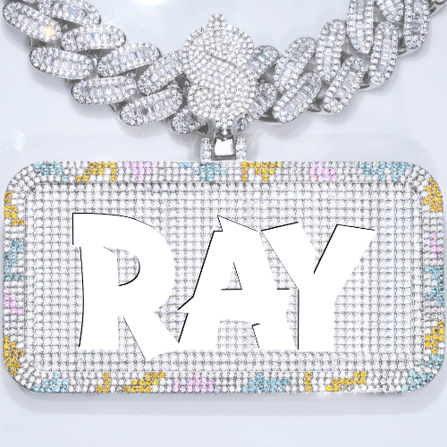 CUSTOM LETTER NECKLACE 3D COLORFUL SQUARE
