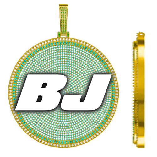 CUSTOM LETTER NECKLACE 3D BIG DISC