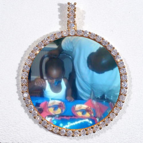 LARGE 3D CIRCLE CUSTOM PICTURE PENDANT