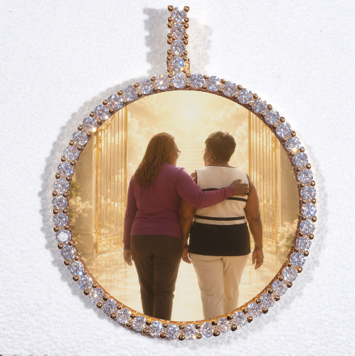 LARGE 3D CIRCLE CUSTOM PICTURE PENDANT
