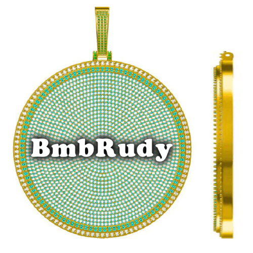 CUSTOM LETTER NECKLACE 3D BIG DISC