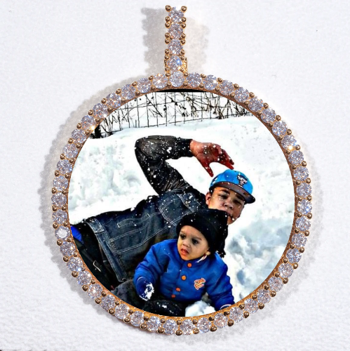 LARGE 3D CIRCLE CUSTOM PICTURE PENDANT