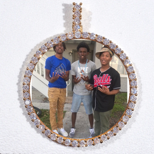 LARGE 3D CIRCLE CUSTOM PICTURE PENDANT